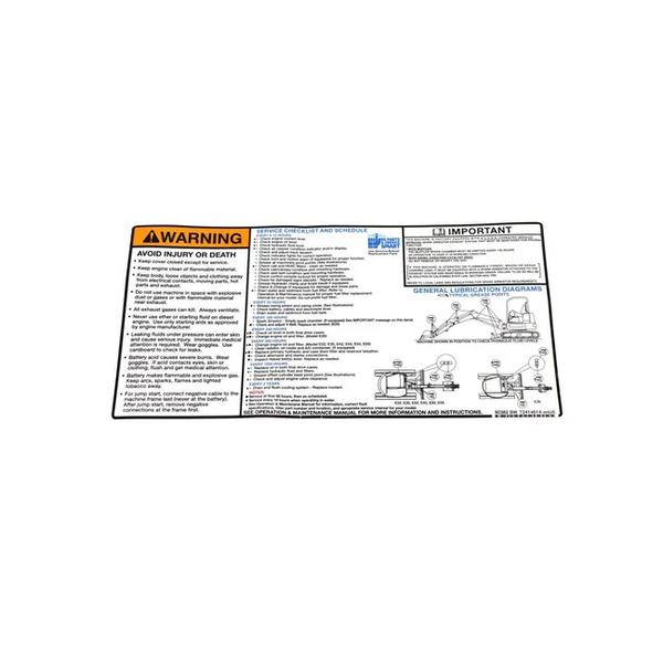 Bobcat 7241461 Service Decal Excavators