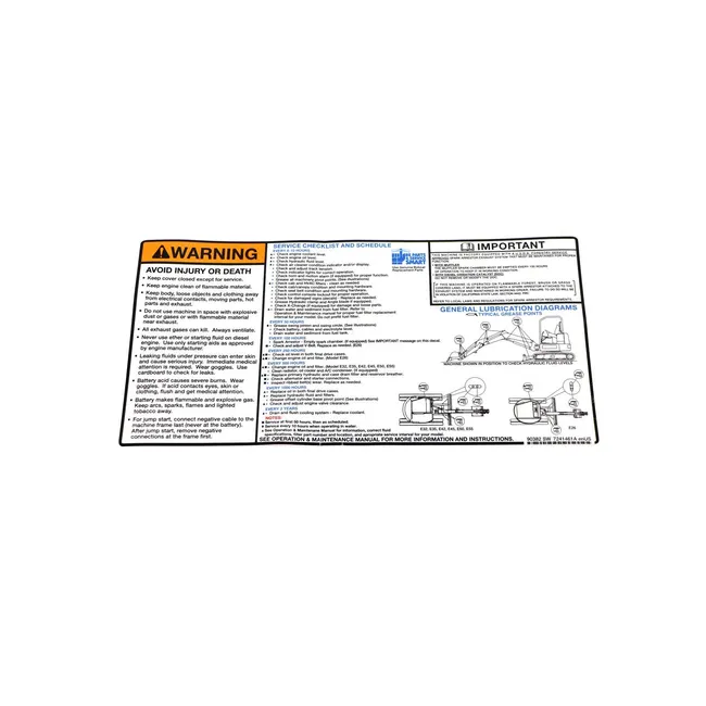 Bobcat 7241461 Service Decal Excavators