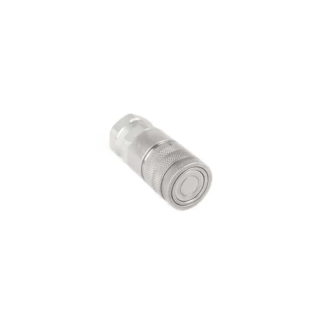 Bobcat 7246790 Female Flat Face Hydraulic Coupler 1/2 Inch Body 3/4 Inch SAE/ORB Thread