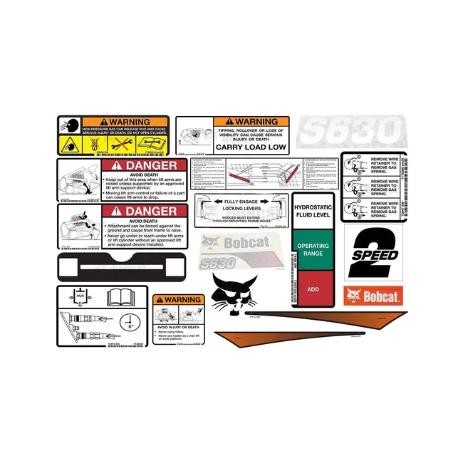 Bobcat 7247999 S630 Model Internal and External Decal Kit for Skid Steer Loaders