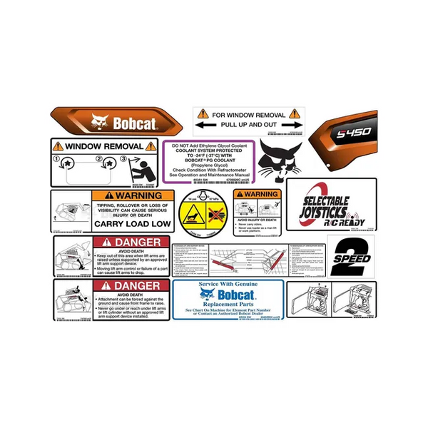 Bobcat 7249559 Internal and External Decal Kit for S450 Skid Steer Loaders