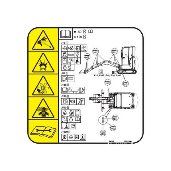 Bobcat 7252176 Service Decal for Excavators