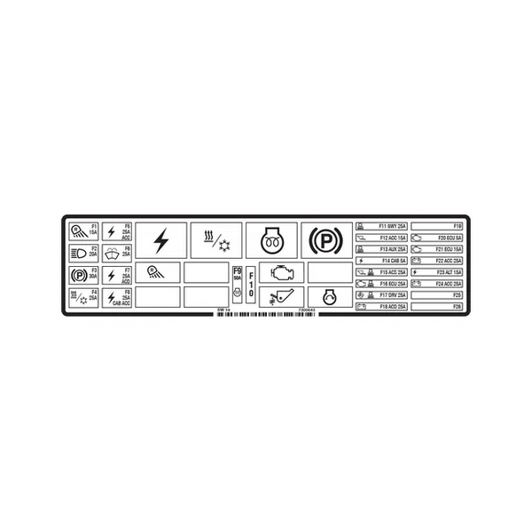 Bobcat 7300643 Fuse Replay Decal