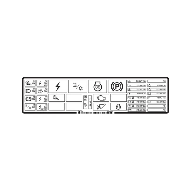 Bobcat 7300643 Fuse Replay Decal