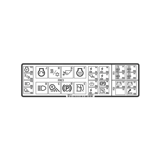 Bobcat 7323563 Fuse Relay Decal