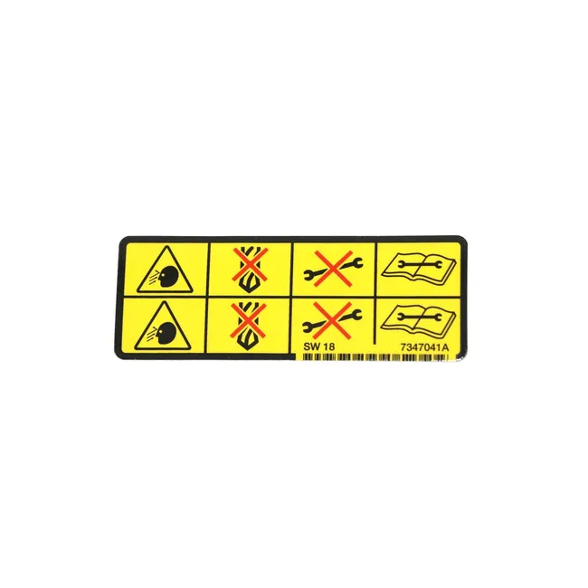 Bobcat 7347041 Warning Decal for Loaders Compact Wheel Loader Excavators and Attachments