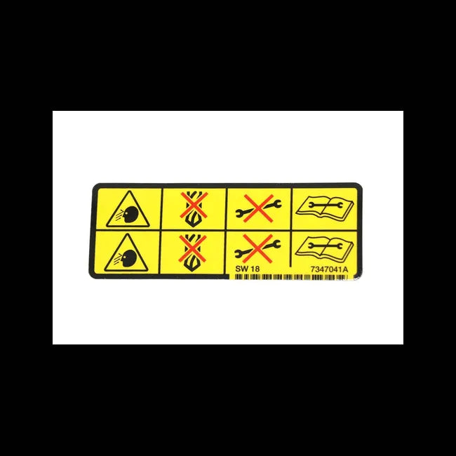 Warning Decal for Loaders, Compact Wheel Loader, Excavators, and Attachments, 7347041