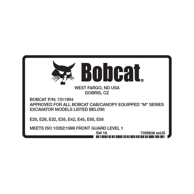Bobcat 7355636 Special Application Decal