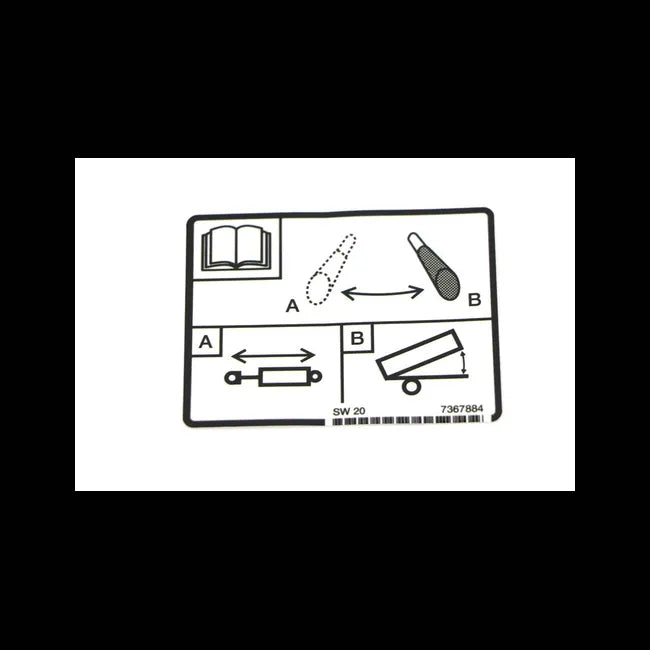 AUX Hydraulic Decal for Work Machines, 7367884