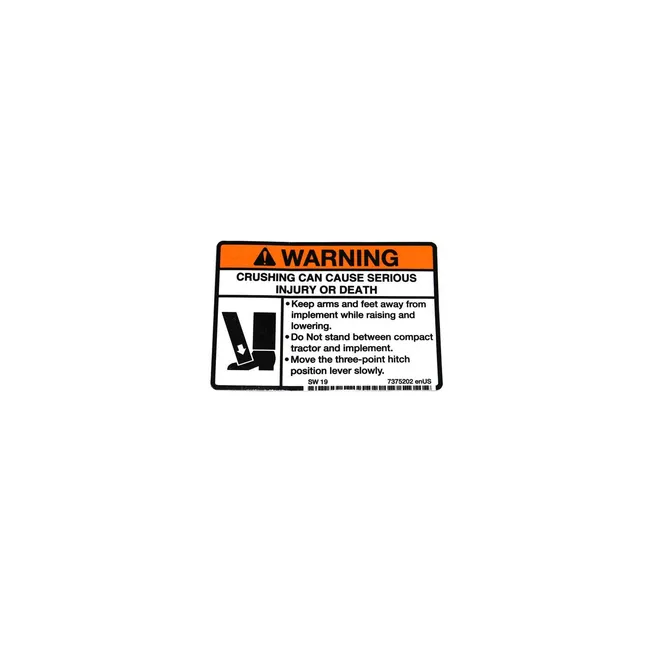 Bobcat 7375202 Warning Decal For Tractors