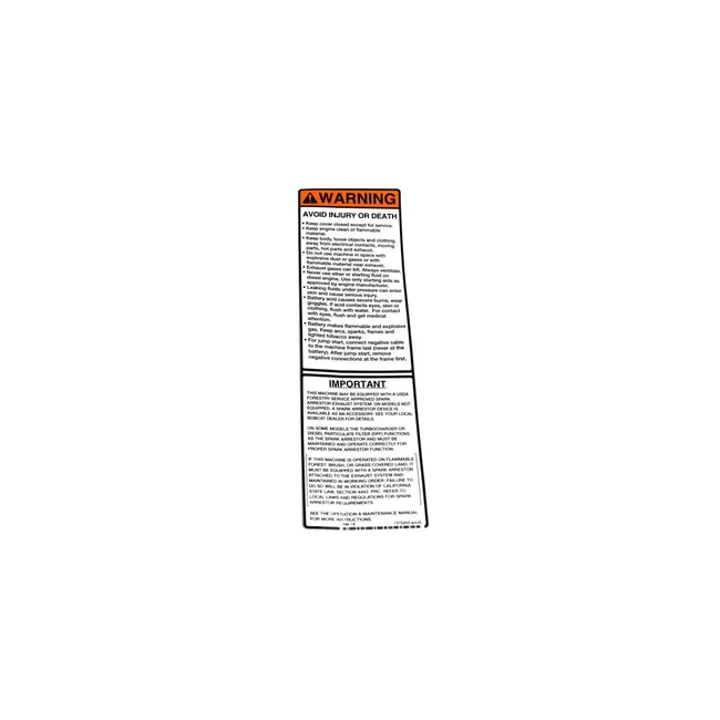 Bobcat 7375203 Warning Decal For Tractors