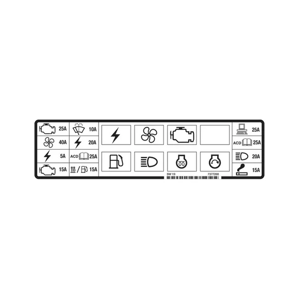 Bobcat 7377268 Fuse Decal