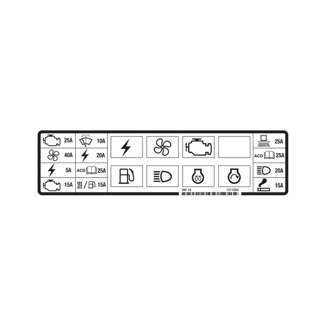 Bobcat 7377268 Fuse Decal