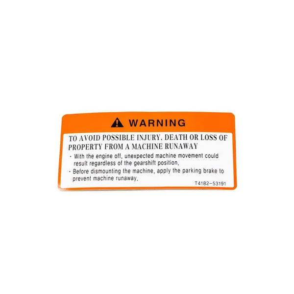 Bobcat 7385613 Parking Brake Safety Decal