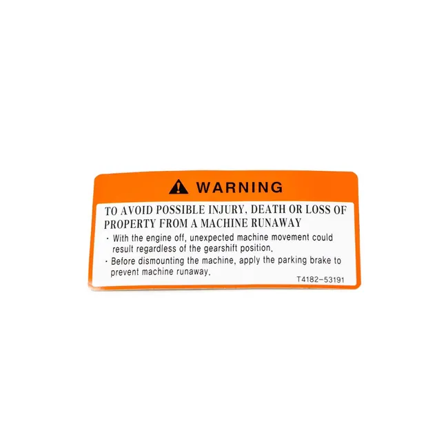 Bobcat 7385613 Parking Brake Safety Decal
