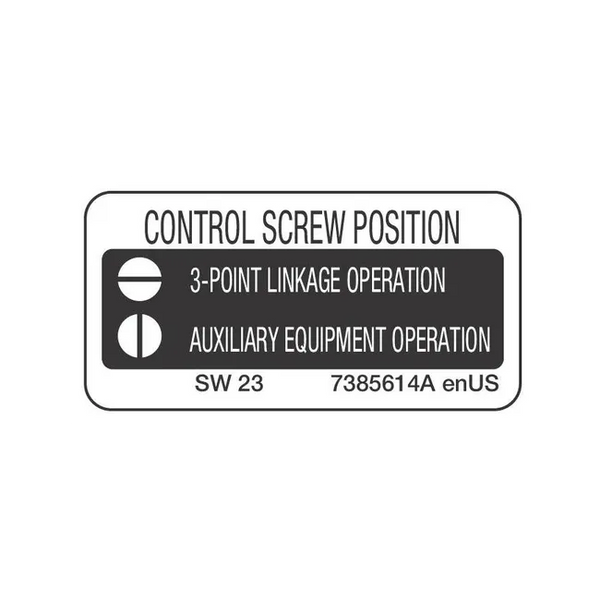 Bobcat 7385614 Control Screw Position Decal
