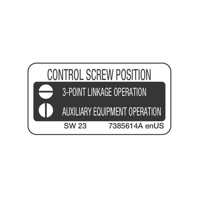 Bobcat 7385614 Control Screw Position Decal