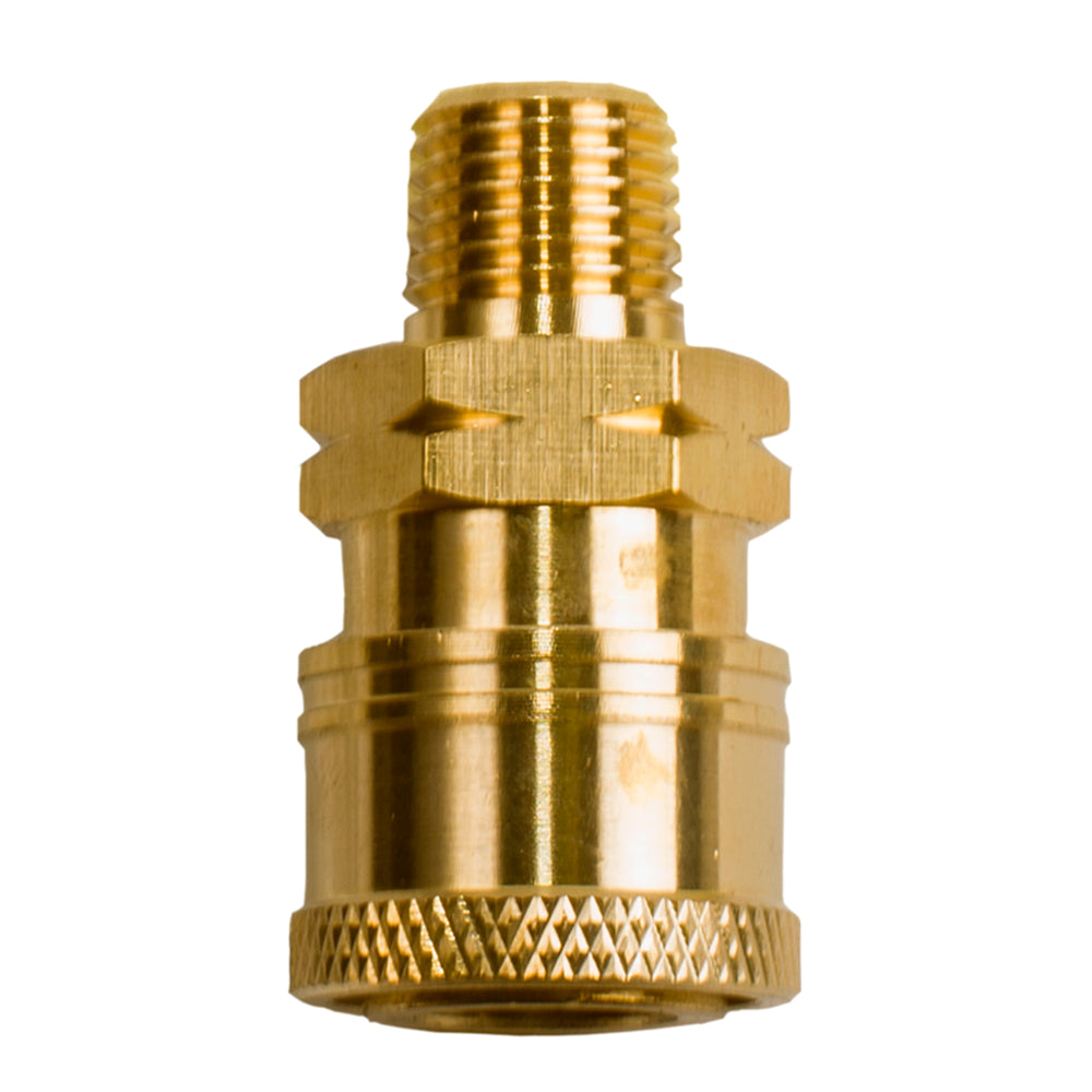 BE 85.300.107BEP Coupler; 1/4"QCx1/4"MNPT, Brass, Boxed
