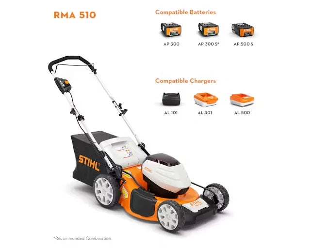 STIHL RMA 510 Promo Kit – Battery-Powered Self-Propelled Lawn Mower Bundle