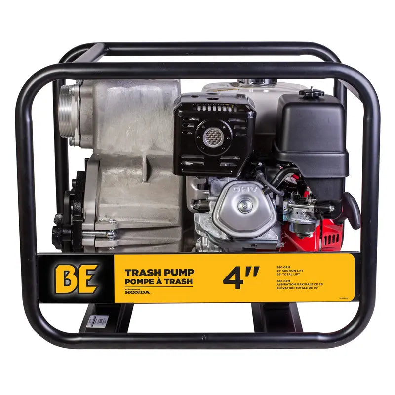 BE 4 Inch Trash Transfer Pump With Honda GX390 Engine