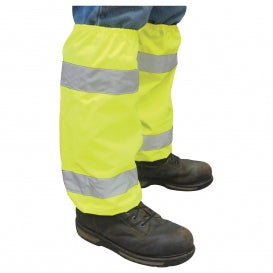 S486 Leg Gaiters, Hi-Viz Lime, OSFM, ANSI/ISEA 107